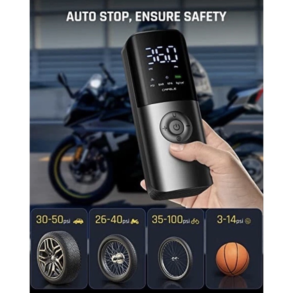Cafele Wireless Car Tire Inflator 150 PSI Electronic Air Compressor Portable New